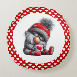 "Warm & Cozy" Sleepy Gnome | Winter Cocoa Rundes Kissen