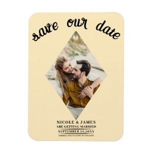 Warm Custard Foto Wedding Save the Date Magnet