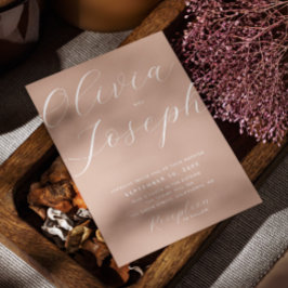 Warm Dusty Peach Wedding | Eleganter Foto- und QR- Einladung