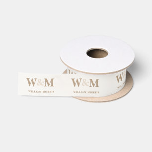 Warm Earth Kamelbraun Geschäft Logo Marke Satinband