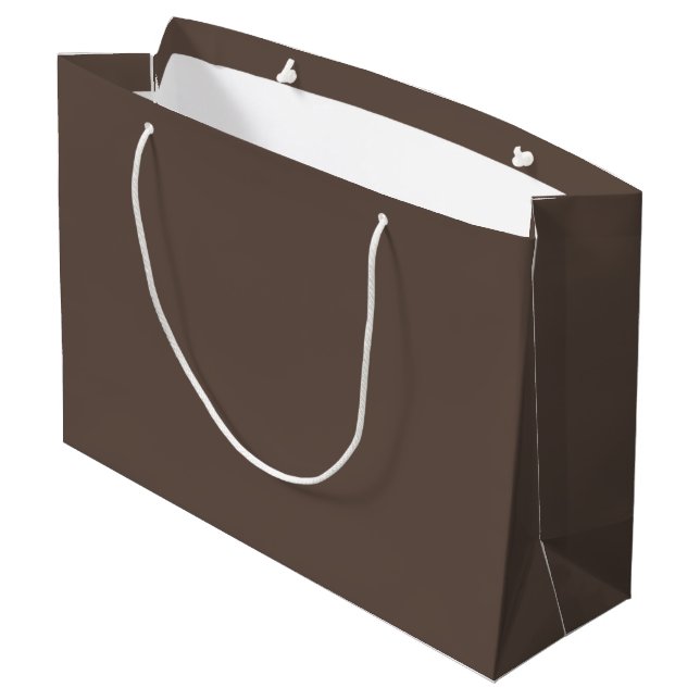 Warm Earthy Brown Large Gift Bag Große Geschenktüte (Rückseite Schrägansicht)