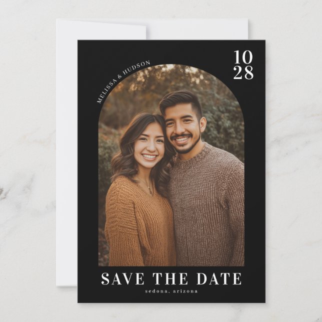 Warm Earthy Modern Photo Save The Date (Vorderseite)