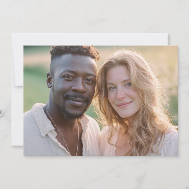 Warm Earthy Realistic Photo Einladung (Vorderseite)