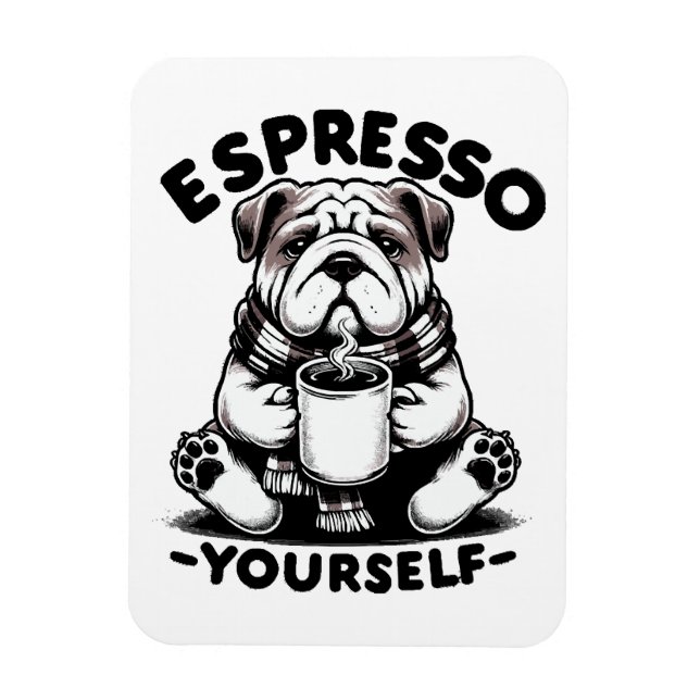 Warm Espresso Bulldog Magnet (Vertikal)
