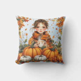 Warm Fall Themed Throw Pillow Kissen