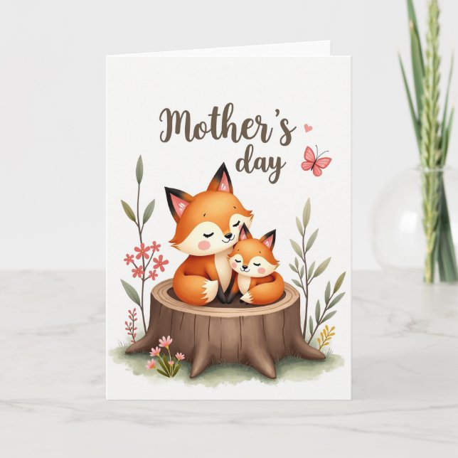 Warm Fuchs Müttertagskarte Karte (Vorderseite)