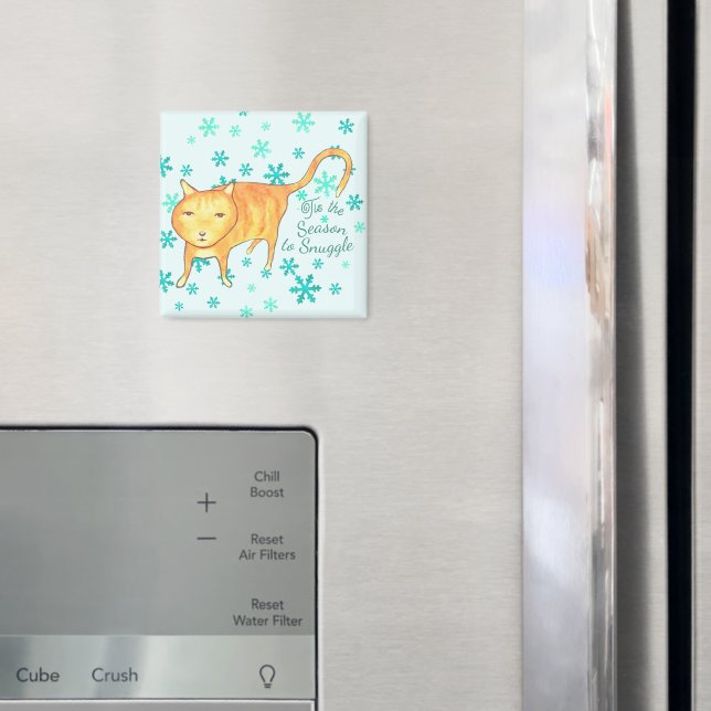 Warm Fuzzies & Winter Flurries Christmas Cat Magnet (In Situ (Kühlschrank))