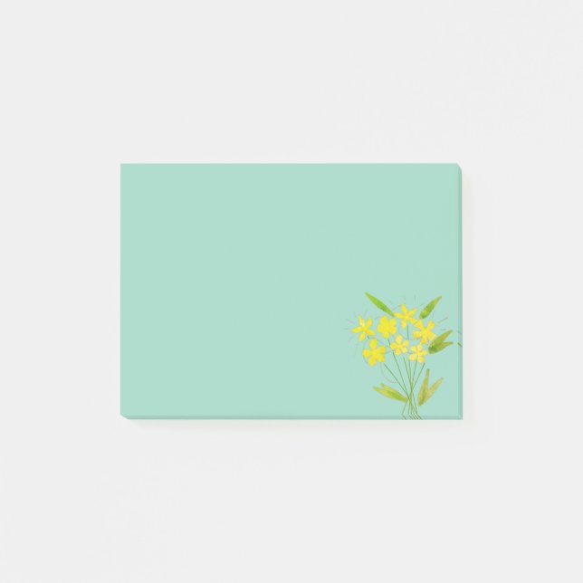 Warm gelbe Blume Bouquet Ästhetik Nachhinweise Post-it Klebezettel (Vorderseite)