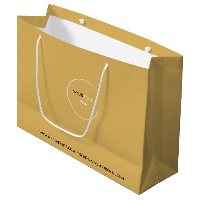 Warm-Gelbe große Geschenktasche Geschenktüte (Vorderseite Schrägansicht)