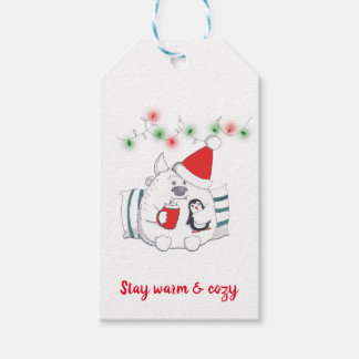 Warm & gemütlich/ Weihnachts-Monster bleibe /Perso Geschenkanhänger