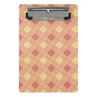 Warm Geometric Diamond Pattern in Peach & Terracot Mini Klemmbrett