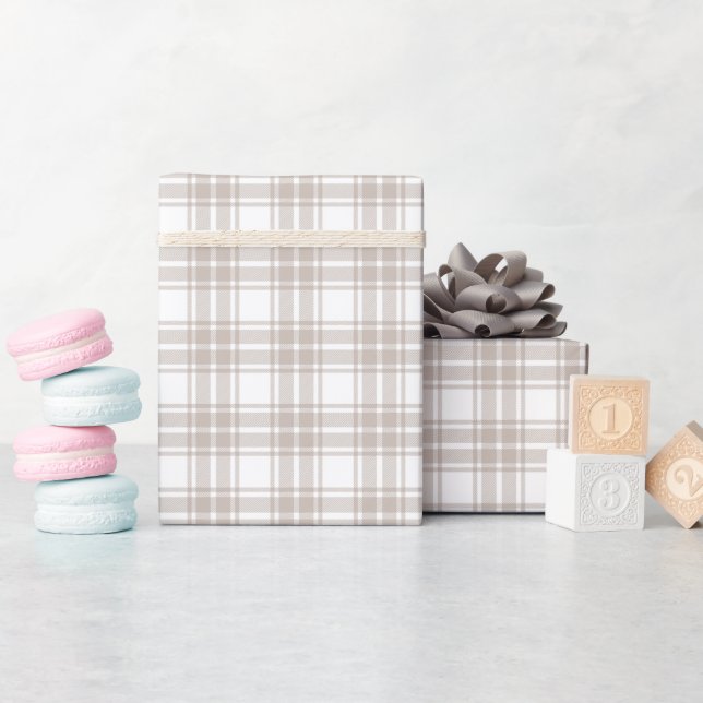 Warm graue Karierte Wrapping Pattern Roll Geschenkpapier (Babyparty)