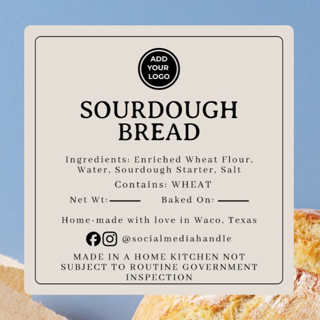 Warm Grey Sourdough Ingredient Cottage Sticker (Von Creator hochgeladen)
