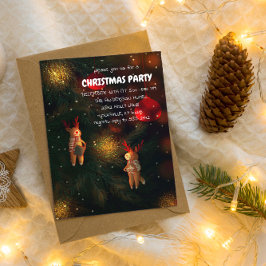 Warm Hand-Painted Reindeer Ornament Christmas  Einladung