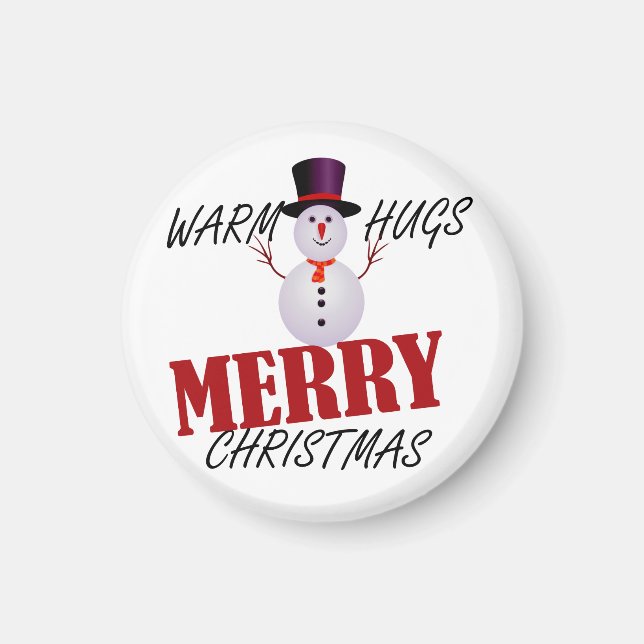 Warm Hugs Frohe Weihnachten Magnet (Vorne)