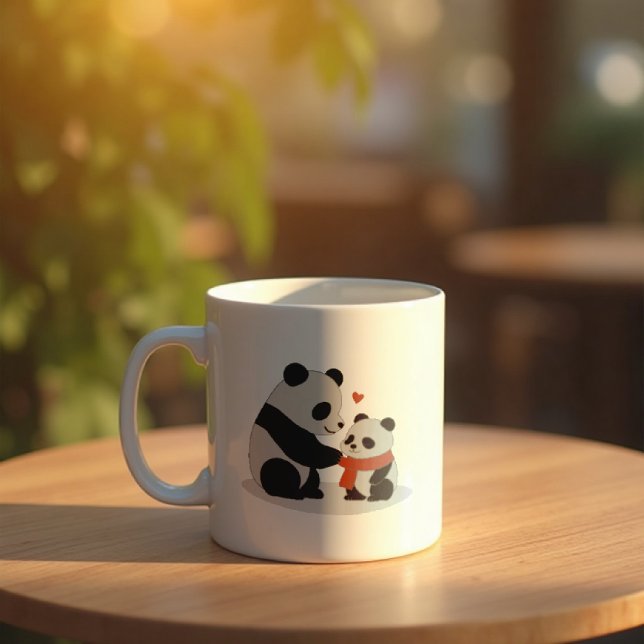 Warm Hugs, Panda-Liebe Kaffeetasse (A cozy moment with your favorite mug)