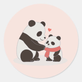 Warm Hugs, Panda-Liebe Runder Aufkleber