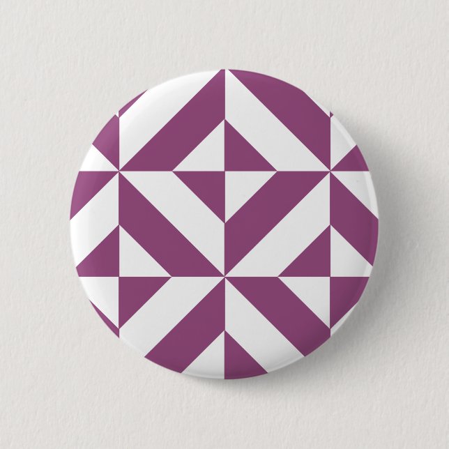 Warm Lila geometrischer Deko Cube Button (Vorderseite)