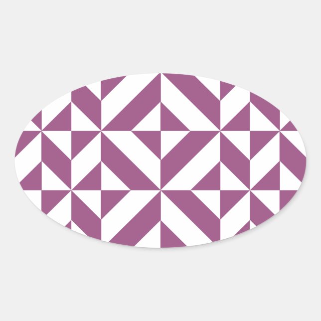 Warm Lila geometrischer Deko Cube Ovaler Aufkleber (Vorderseite)