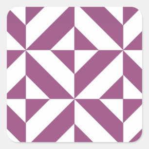 Warm Lila geometrischer Deko Cube Quadratischer Aufkleber