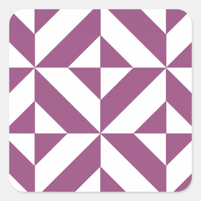 Warm Lila geometrischer Deko Cube Quadratischer Aufkleber (Vorderseite)