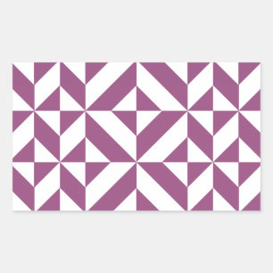 Warm Lila geometrischer Deko Cube Rechteckiger Aufkleber