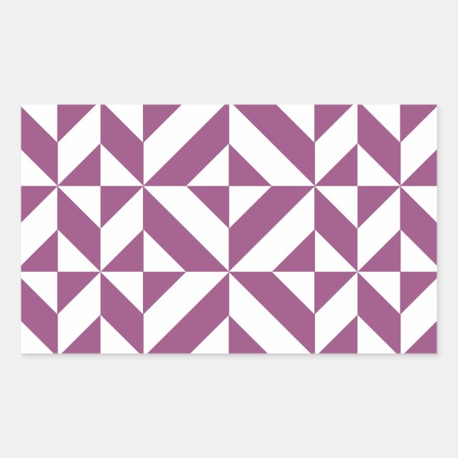 Warm Lila geometrischer Deko Cube Rechteckiger Aufkleber (Vorderseite)