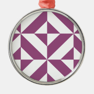 Warm Lila geometrischer Deko Cube Silbernes Ornament