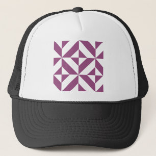 Warm Lila geometrischer Deko Cube Truckerkappe