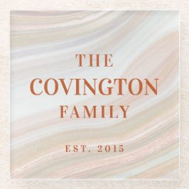 Warm Marble Geode Glasuntersetzer