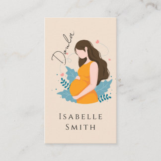 Warm Maternity Care Illustration Identity Design Telefonnummerkarte