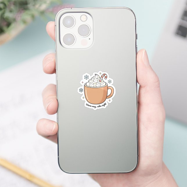 Warm Mug Calm Night Sticker | Cozy Winter Sticker  (Téléphone)