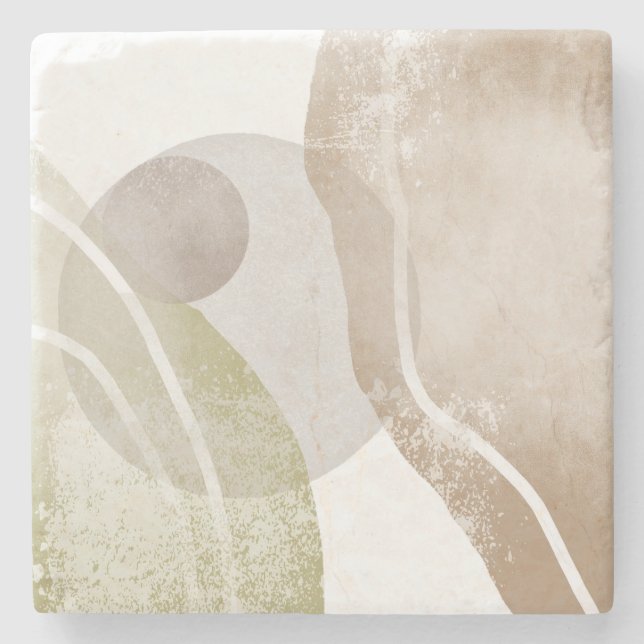 Warm Neutral Abstract Earth Tones Modern Luxury Steinuntersetzer (Vorderseite)