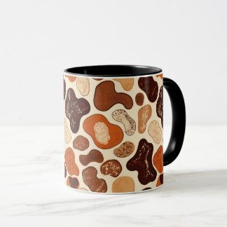 Warm Neutral Abstract Mug – Modern Organic Pattern