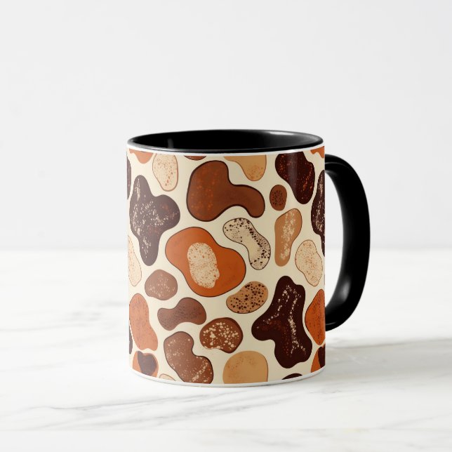 Warm Neutral Abstract Mug – Modern Organic Pattern (Devant droit)