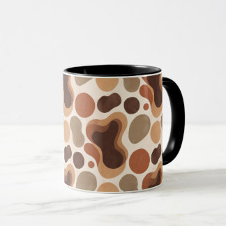 Warm Neutral Abstract Mug – Modern Organic Pattern Tasse