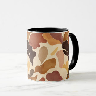 Warm Neutral Abstract Mug – Modern Organic Pattern Tasse