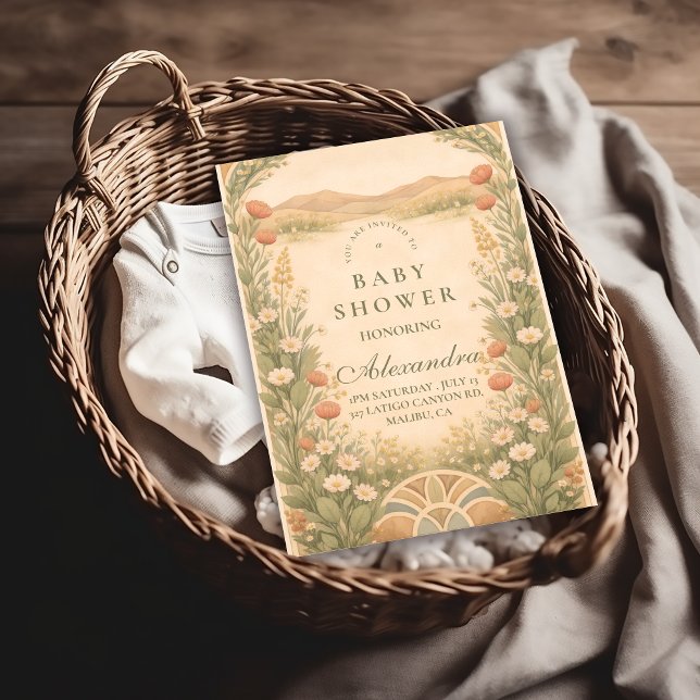 Warm Neutral Desert Botanicals Baby Shower Einladung (Von Creator hochgeladen)