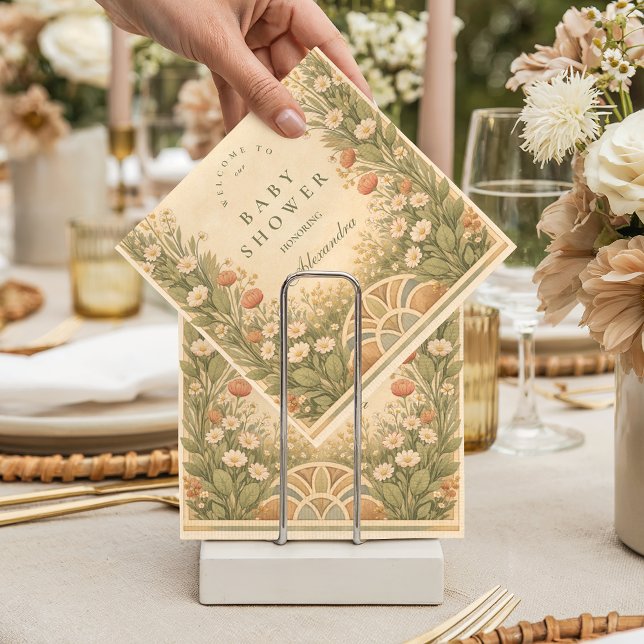 Warm Neutral Desert Botanicals Baby Shower Serviette (Von Creator hochgeladen)