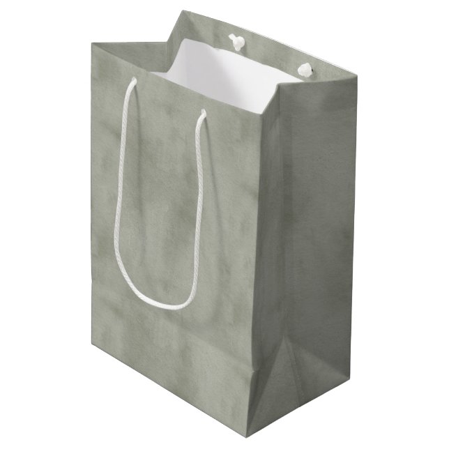 Warm Olive Green Christmas Mittlere Geschenktüte (Vorderseite Schrägansicht)