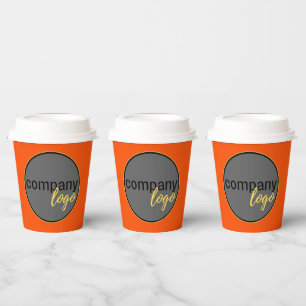 WARM ORANGE EINFACH GESCHÄFTSLOGO-UNTERNEHMEN PAPPBECHER