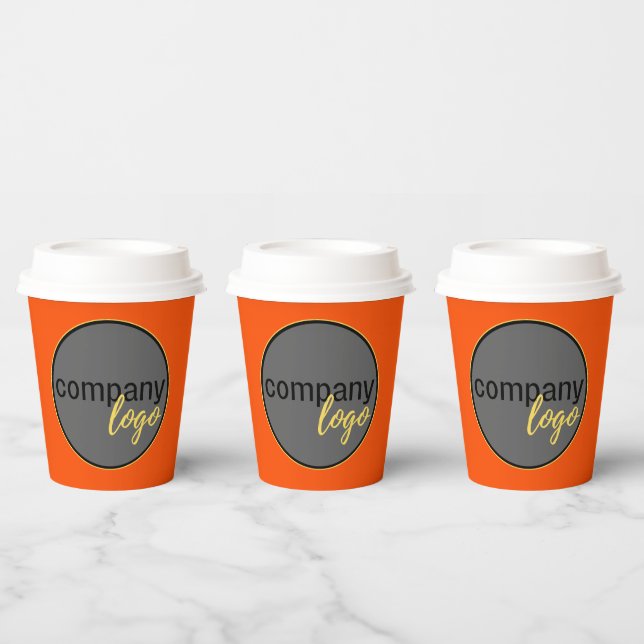 WARM ORANGE EINFACH GESCHÄFTSLOGO-UNTERNEHMEN PAPPBECHER (Multi)