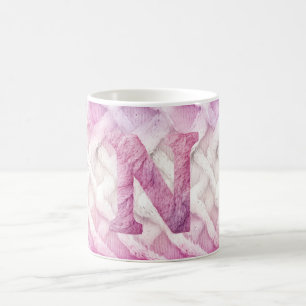 Warm rosa Lila Buchstabe N Kaffeetasse