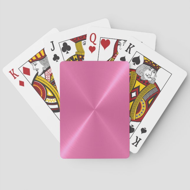 Warm-rosa-Metallspielkarten mit Pinsel Spielkarten (Rückseite)
