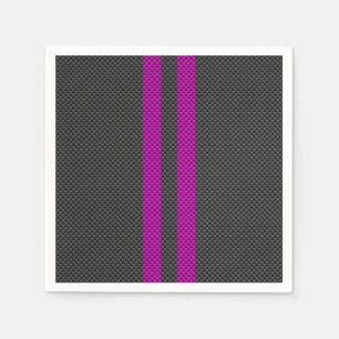 Warm rosa Racing Streifen im Carbon Fibre-Stil Serviette