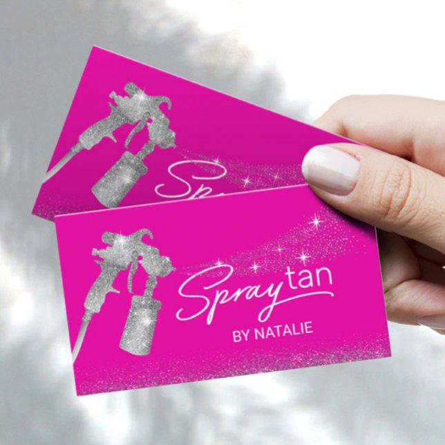 Warm-rosa-Sbis, bis das Bräunen von Spray-Tan Visitenkarte (Von Creator hochgeladen)