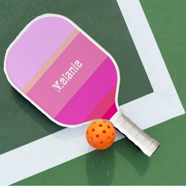 Warm-rosa Streifen Pickleball Schläger (Von Creator hochgeladen)