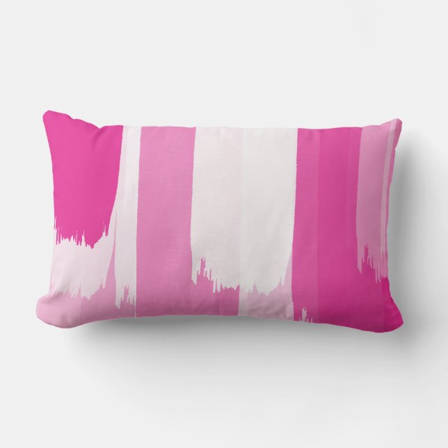 Warm rosa Weiße Pinselstriche Kissen Kissen (Vorderseite)