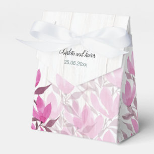 Warm rosa Wildblumen Wasserfarben Handlackiert Geschenkschachtel