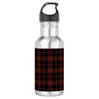 Warm Rot, Schwarz Karo (Tartan) Muster Edelstahlflasche